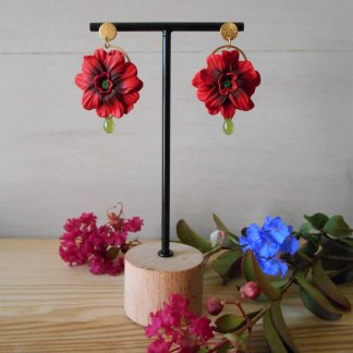 Boucles d'oreilles Grande Grenat