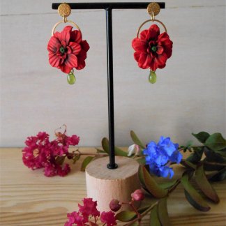 Boucles d'oreilles Grenat