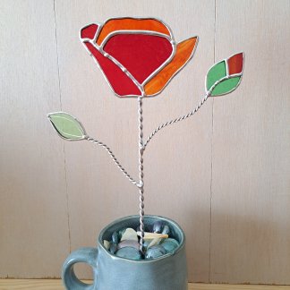 Décor floral - Coquelicot rouge orangé