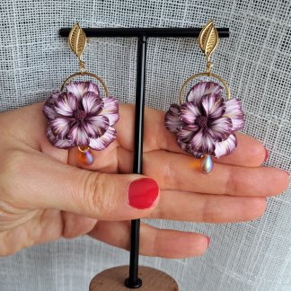 Boucles d'oreilles Violette 1