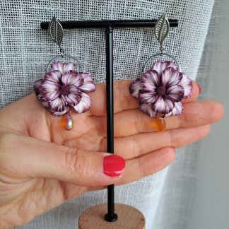 Boucles d'oreilles Violette 3